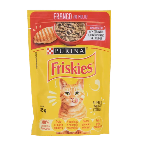 Ração para Gatos Friskies 85g - Frango ao Molho - Sachê
