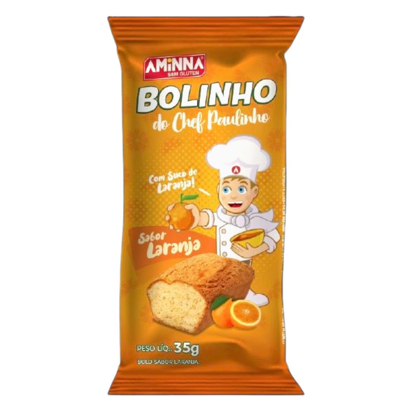 Bolinho AMINNA For You Laranja sem Açúcar e sem Glúten 35g