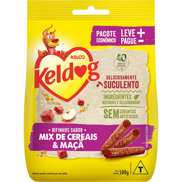 Alimento Keldog Para Cães Bifinho Carne E Cereais Pacote 500g