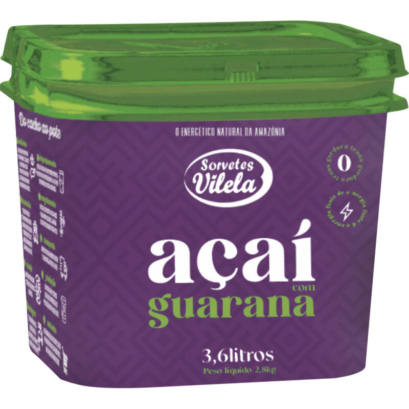 Açaí Vilela Congelado Guaraná 3,6L