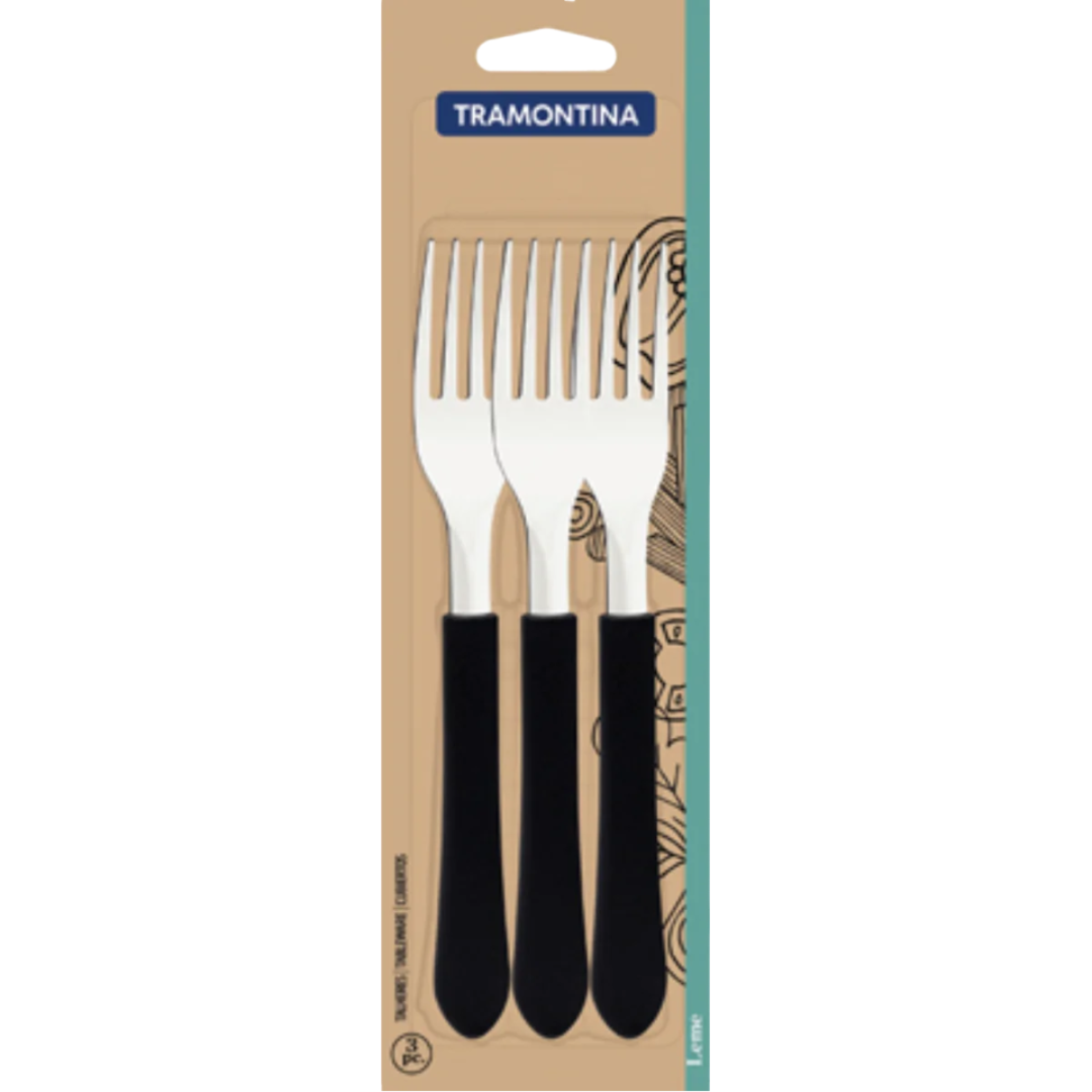 Conjunto Garfos Mesa Inox Leme 3 Peças