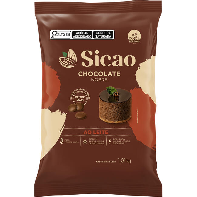 Cobertura de Chocolate em Gotas Sicao Nobre Ao Leite 1,01kg