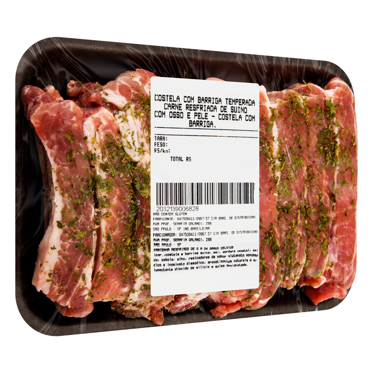 Costela com Barriga Suína Resfriada Temperada 700g
