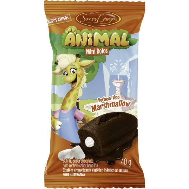 Mini Bolo Recheio Sabor Marshmallow Santa Edwiges 40g