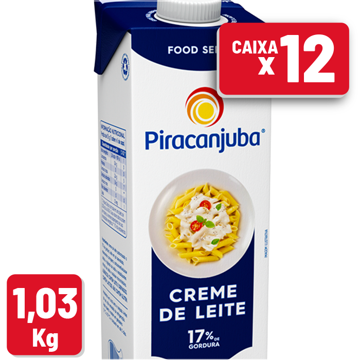Creme de Leite Piracanjuba Tetra Pak 1L Caixa c/ 12 un