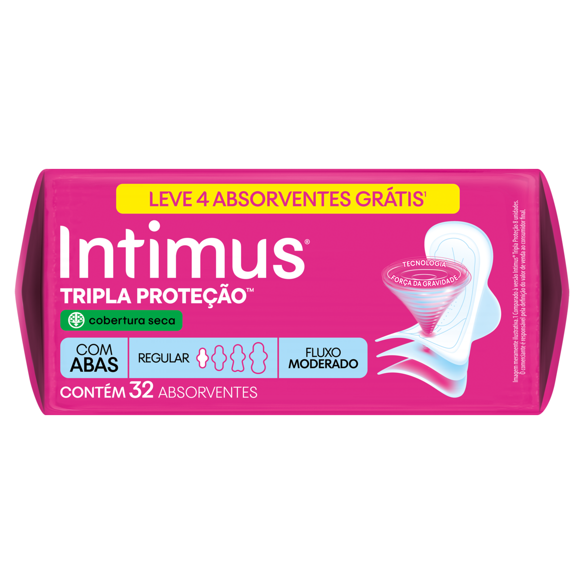 Absorvente com Abas Seca Intimus Tripla Proteção Pacote 32 Unidades Leve Mais Pague Menos