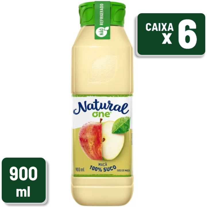 Suco Natural One Maçã Pet 900ml Caixa c/ 6 Un