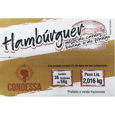 Hambúrguer Condessa Carne de frango e bovina 36x56g