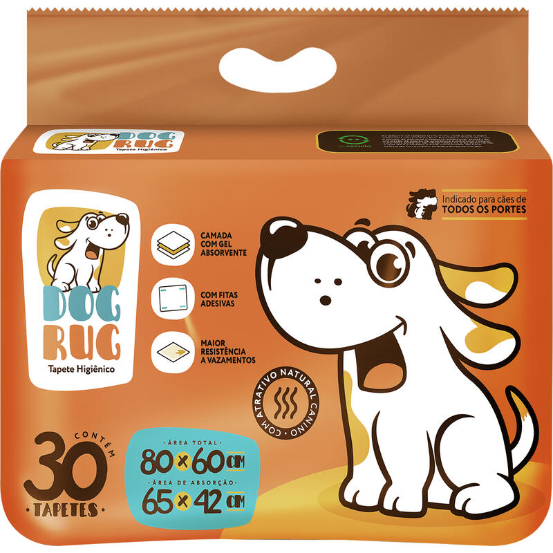 Tapete Higiênico para Cães Dog Rug 60x60cm 30 un