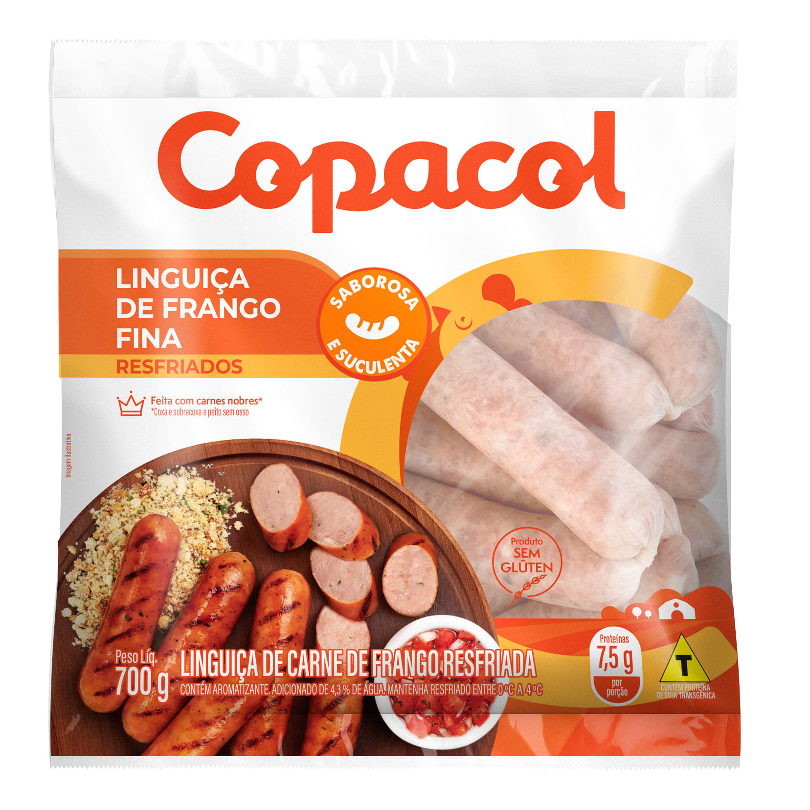 Linguiça Frango COPACOL Fina Resfriada 700g