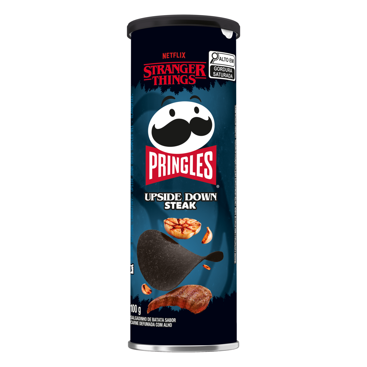 Salgadinho de Batata Upside Down Steak Stranger Things Pringles Tubo 100g