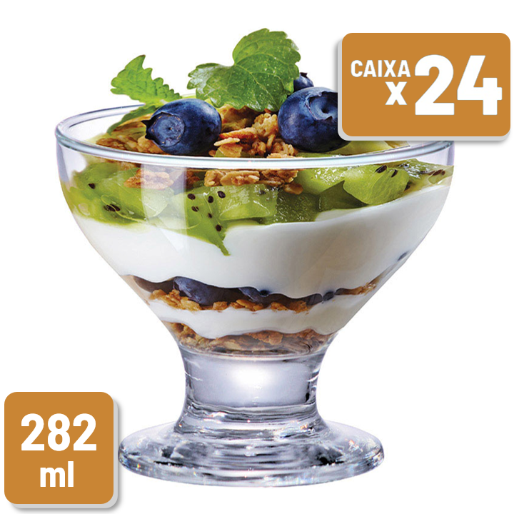 Taça para Sobremesa Paradise Vidro 282ml Caixa c/ 24 un