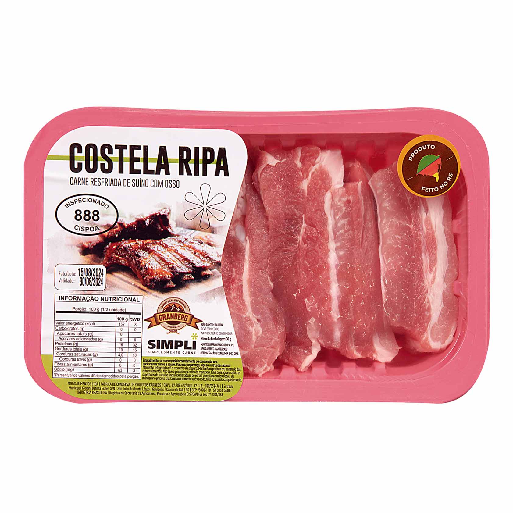 Costela Suína em Ripas Resfriada Granberg