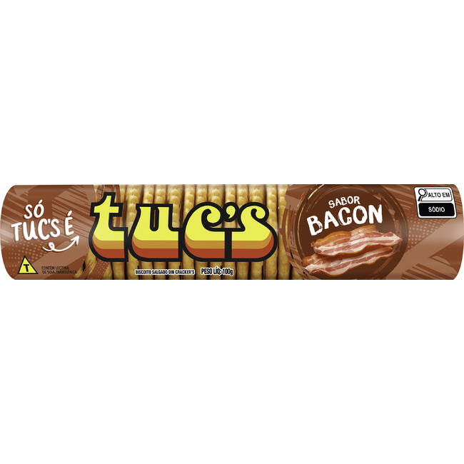 Biscoito Din Crackers Bacon Tucs Pacote 100g