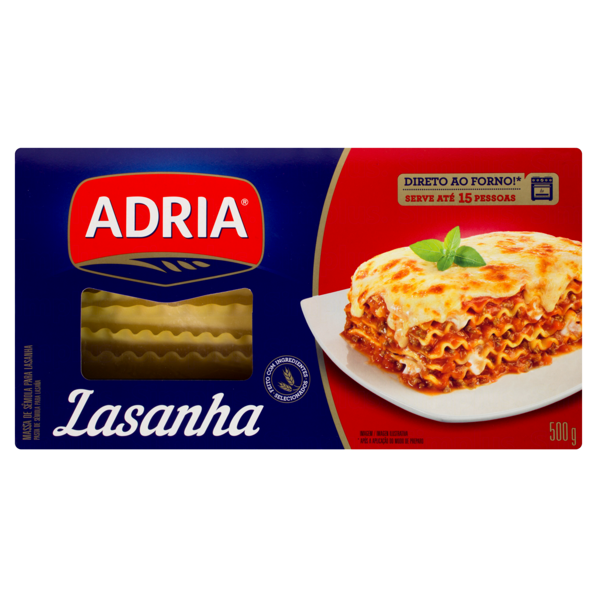 Massa ADRIA Semola Lasanha 500g