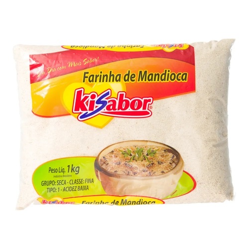Farinha de Mandioca Kisabor Crua fina 1kg