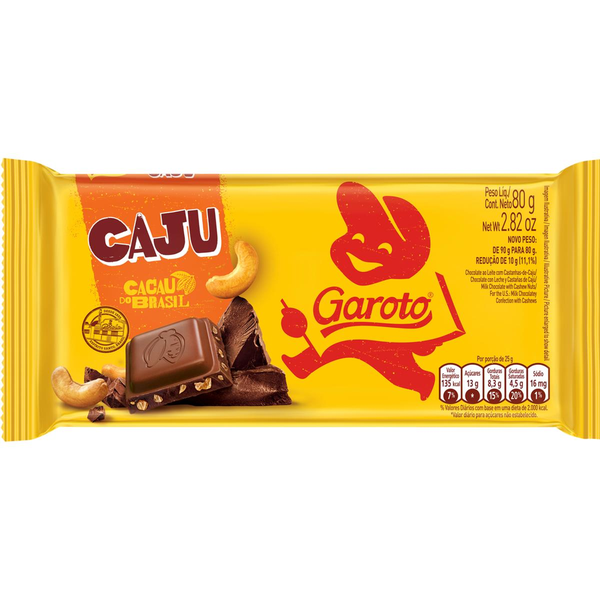 Chocolate Garoto 80g - Castanha de Caju