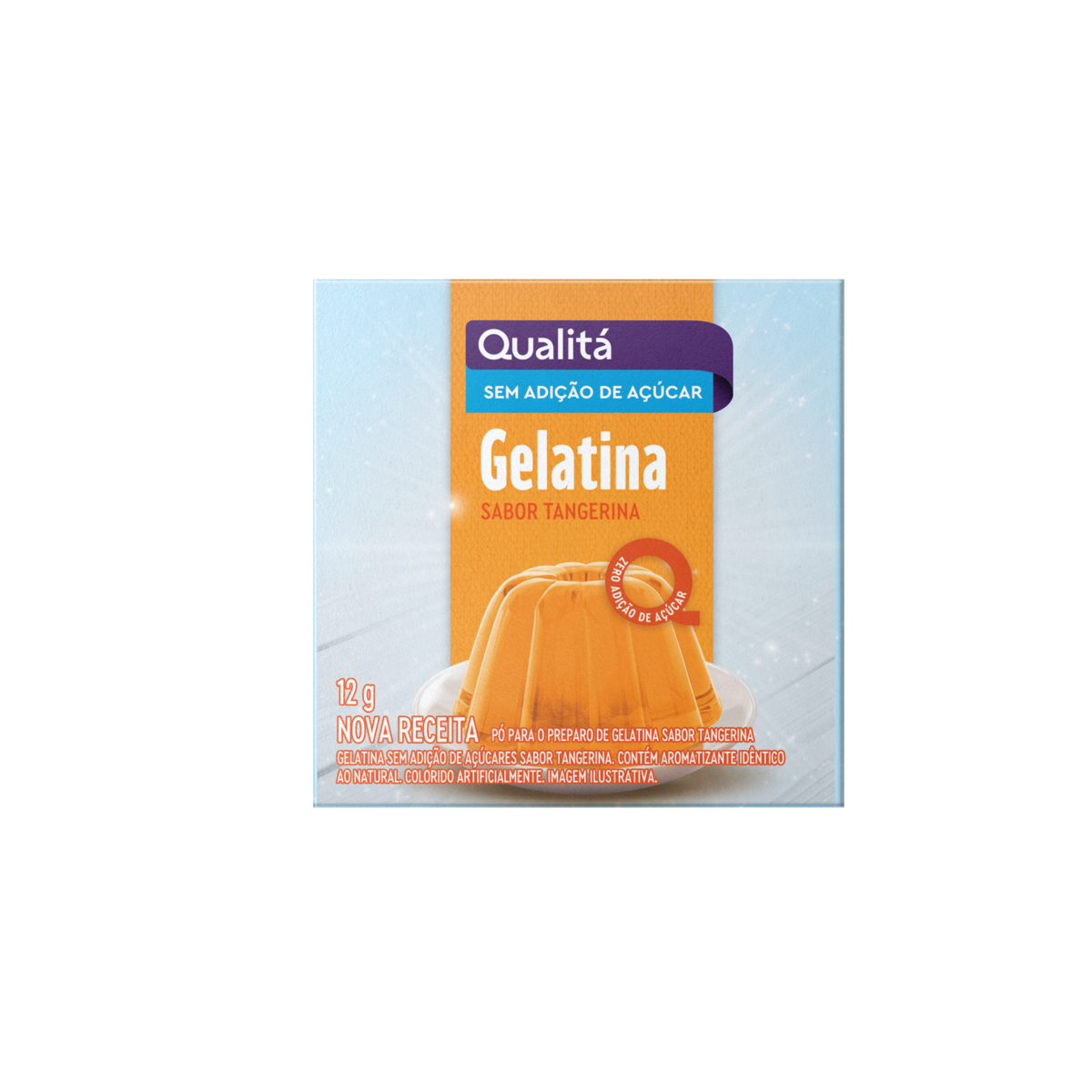 Gelatina Sabor Tangerina Zero Açúcar Qualitá 12g