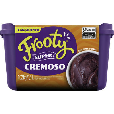 Creme de Frutas Açaí com Guaraná FROOTY Super Cremoso Pote 1,5l