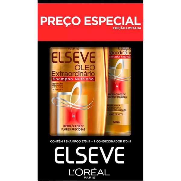 Kit ELSEVE Óleo Extraordinário Shampoo 375ml + Condicionador 170ml