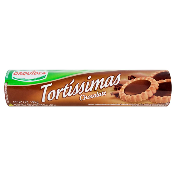 Biscoito Orquídea Tortíssimas Baunilha Recheio Chocolate 130g