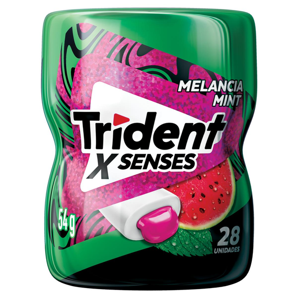 Chiclete Trident XSenses Melancia Mint Sem Açúcar Garrafa 54g