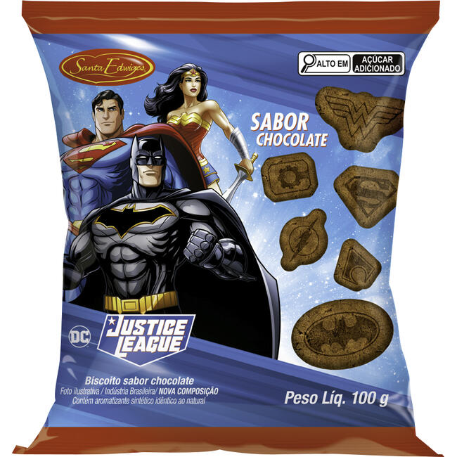 Biscoito Santa Edwiges Liga da Justiça Chocolate 100g