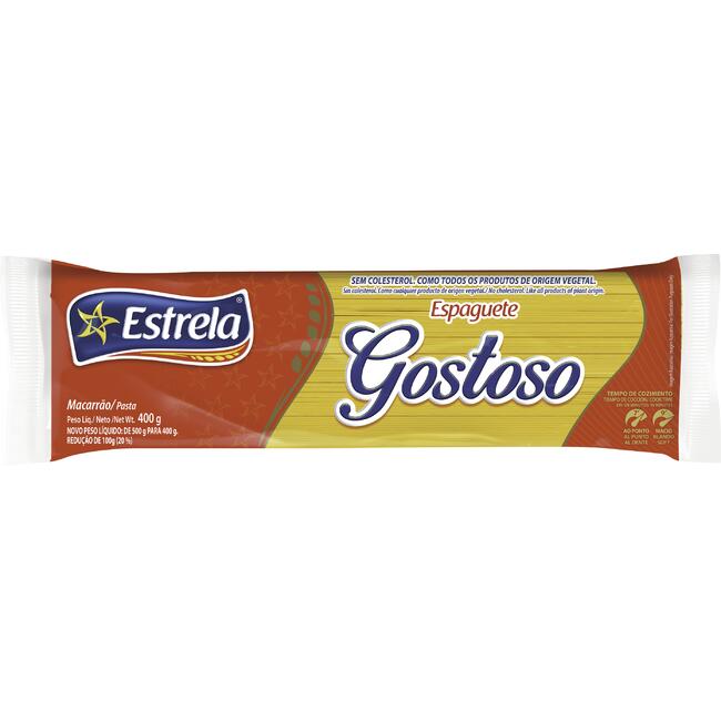 Macarrão Comum Estrela Gostoso Espaguete 400g