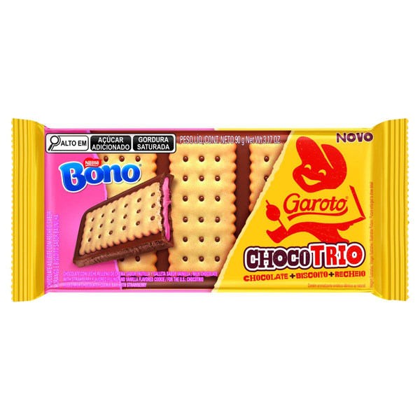 Chocolate Garoto Chocotrio Bono Morango 90g