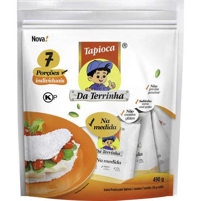 Tapioca Da Terrinha Pouch 490g 7 Unidades