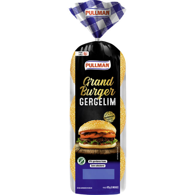 Pão para Hambúrguer com Gergelim Pullman Grand Burger Pacote 420g