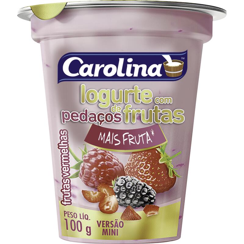Iogurte com Pedaços Carolina Frutas Vermelhas 100g