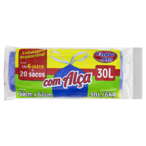 Saco Para Lixo Embalixo C/alça 30l C/14 Un + 6 Un Grátis