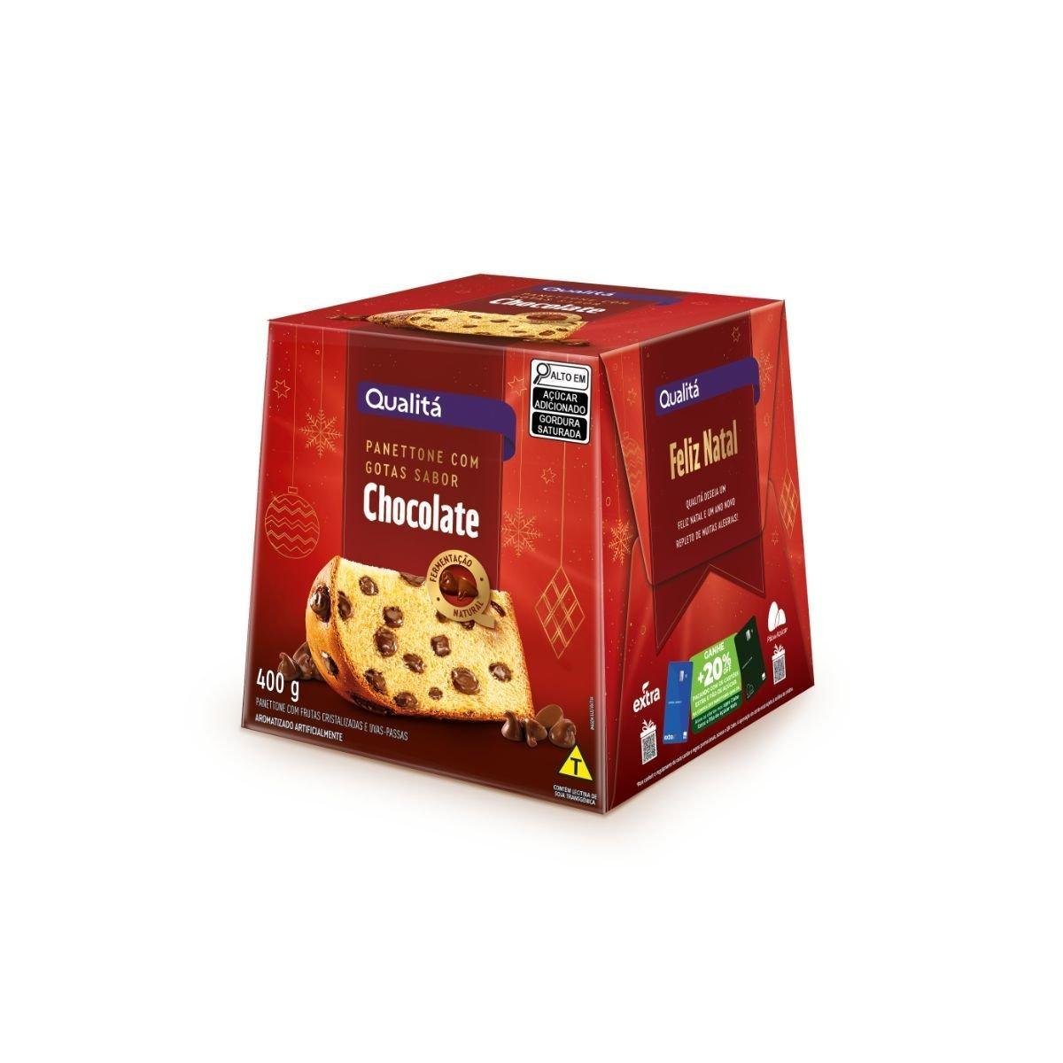 Panettone com Gotas de Chocolate Qualitá Caixa 400g