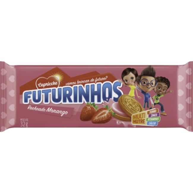 Biscoito Recheado Futurinhos Morango 32g