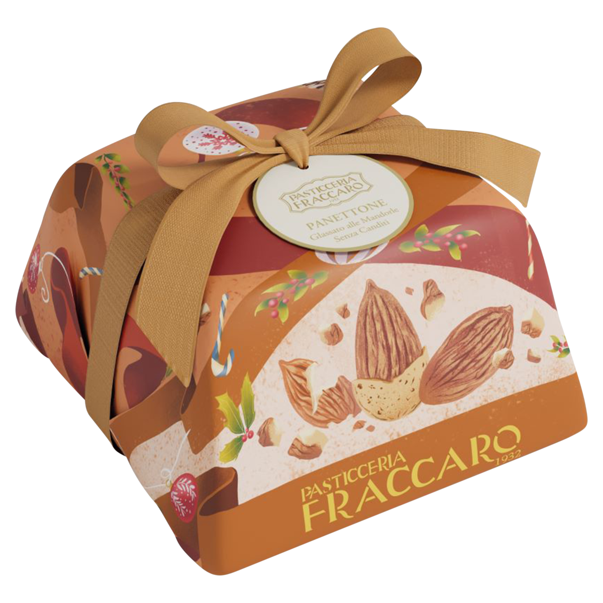 Panettone Glaceado com Amêndoas Pasticceria Fraccaro Caixa 750g