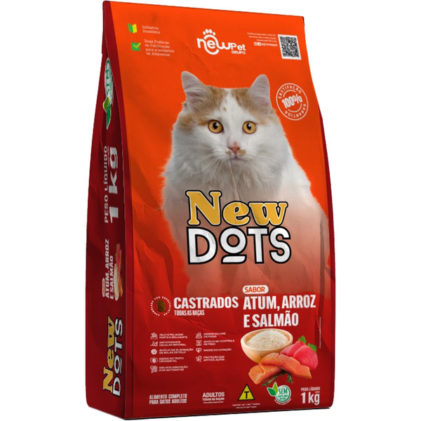 Ração New Dots Premium Gatos Castrados 1kg
