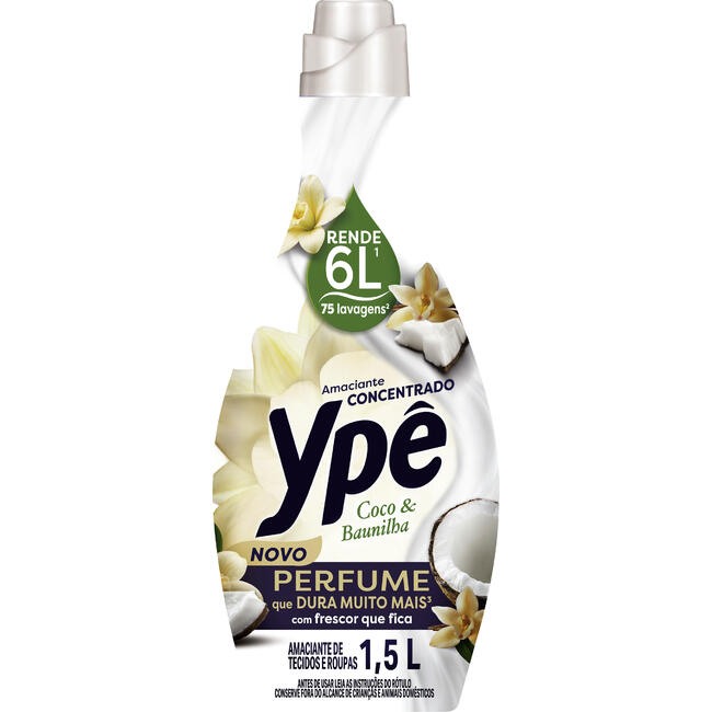Amaciante de Roupas Concentrado Ypê Coco e Baunilha 1,5L