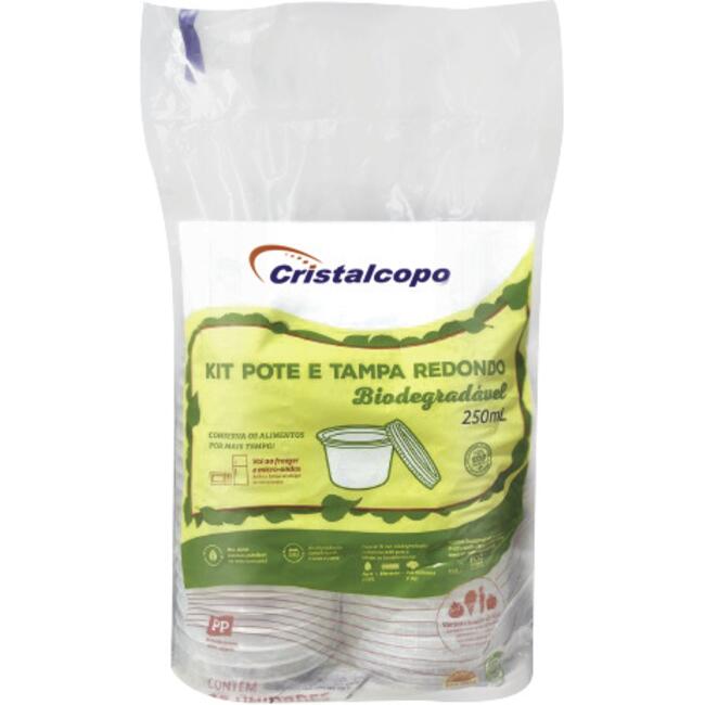 Pote Descartável Bio Cristalcopo Redondo 250ml 25un