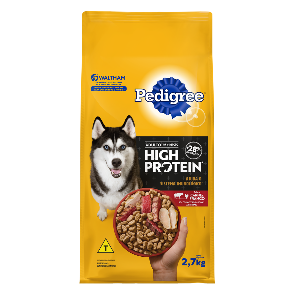 Alimento para Cães Adultos 12+ Carne e Frango Pedigree High Protein Pacote 2,7kg