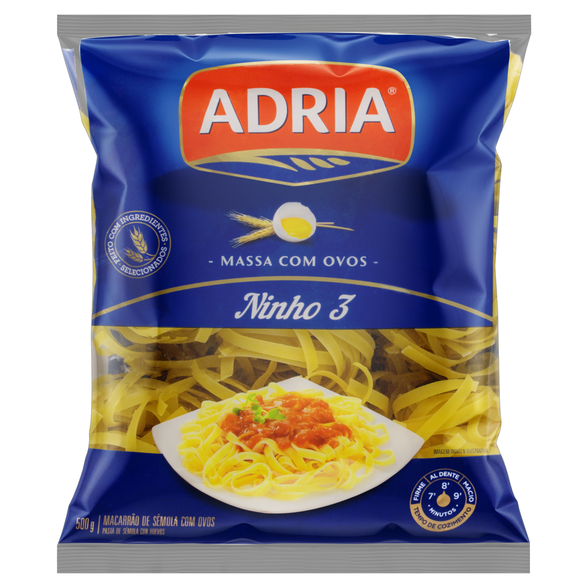 Macarrão ADRIA com Ovos Ninho - 3 500g