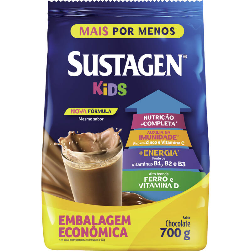 Sustagen Kids Complemento Alimentar Sabor Chocolate Sachê 700g