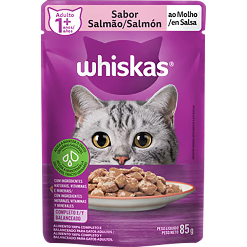 Alimento Whiskas Para Gatos Salmão Sachê 85g