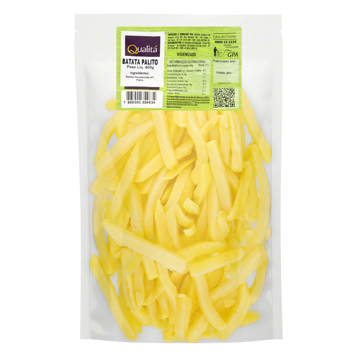Batata Palito Higienizada Qualitá 400g