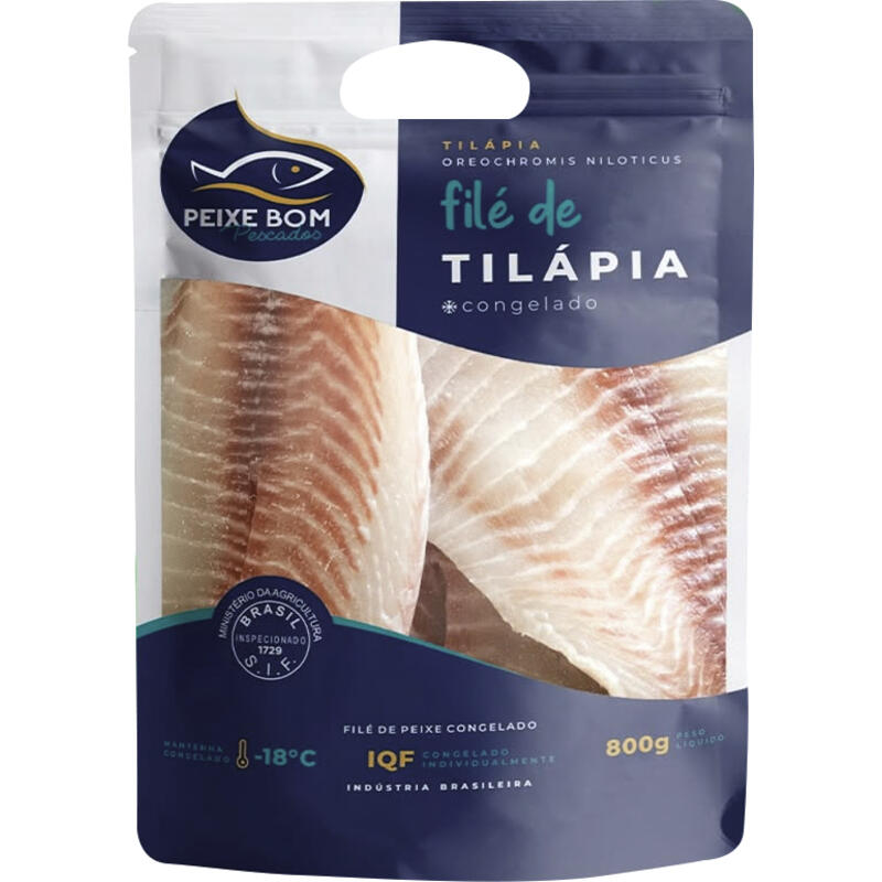 Filé de Tilápia Peixe Bom Congelado 800g