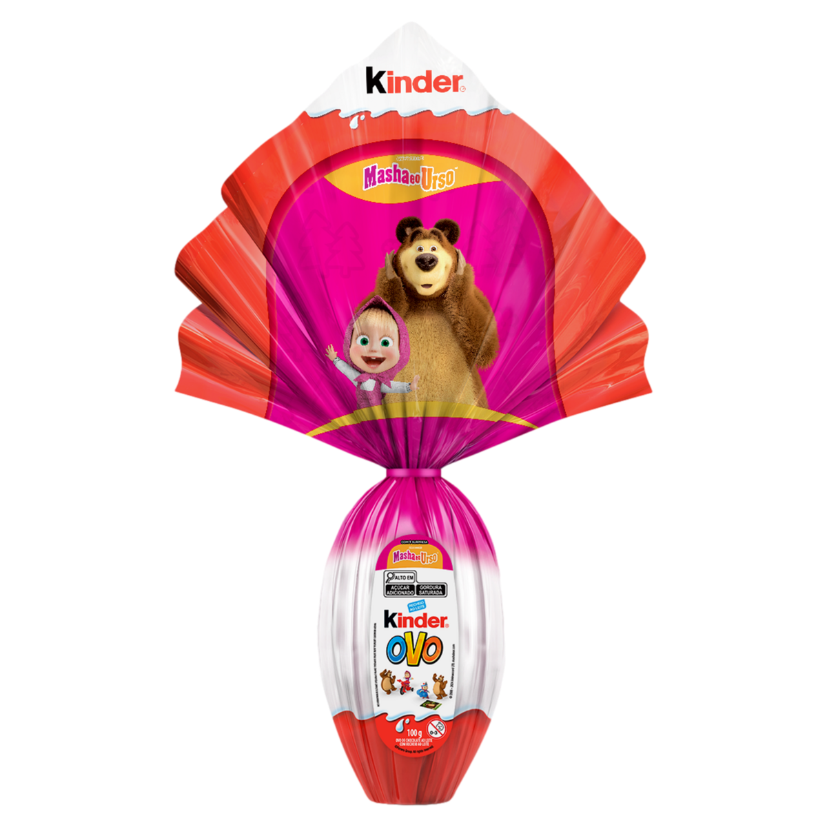 Ovo de Páscoa ao Leite Masha e o Urso Kinder 100g Vem com Surpresa