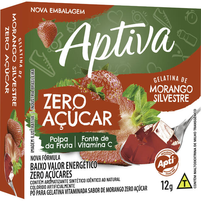 Gelatina Zero Apti Morango Silvestre 12g