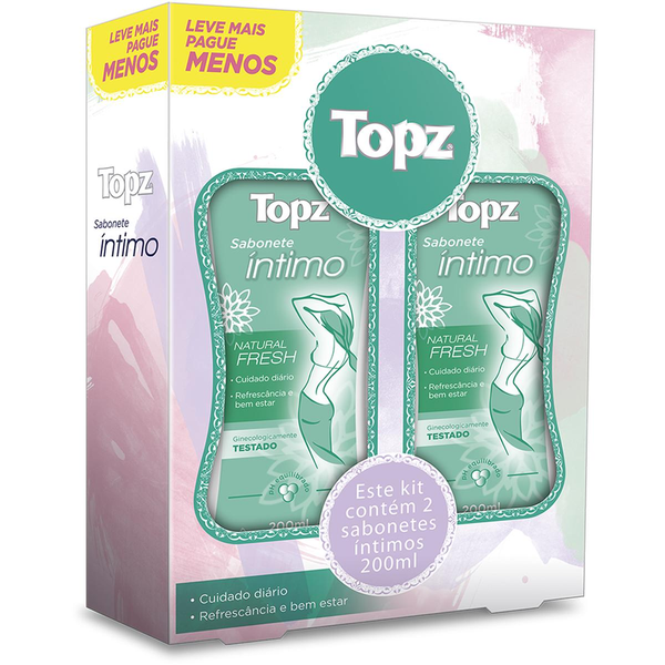 Sabonete Líquido Íntimo Topz 200ml - Fresh - Leve Mais, Pague Menos