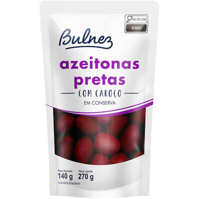 Azeitona Preta Bulnez Com Caroço 140g