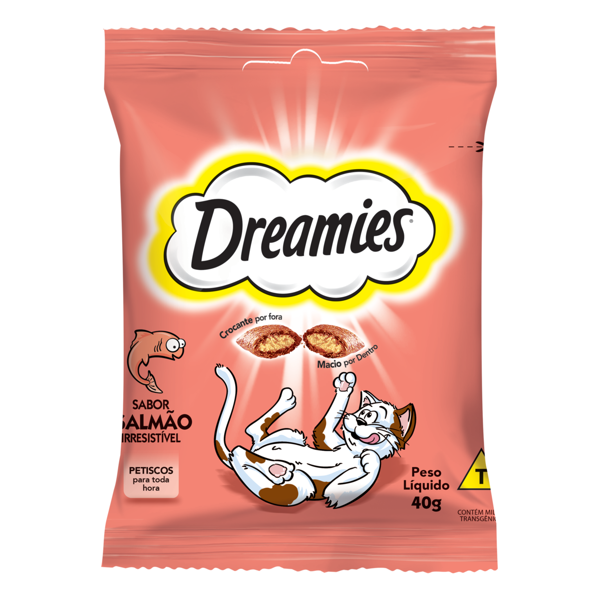 Petisco para Gatos Salmão Dreamies Pacote 40g